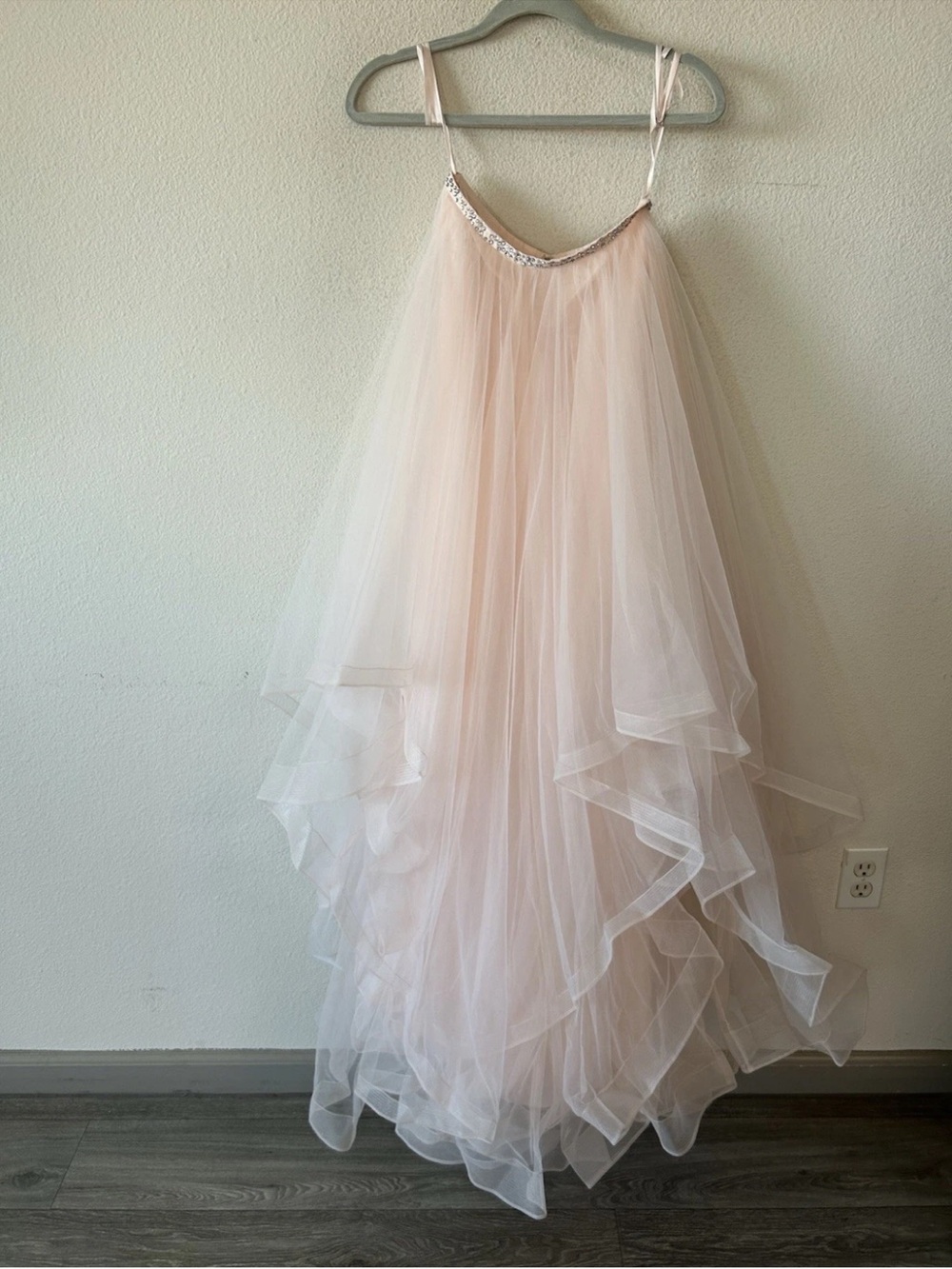 Pink Tulle Layered Maxi Skirt Rhinestone Fairycore Carrie Bradshaw Size 2